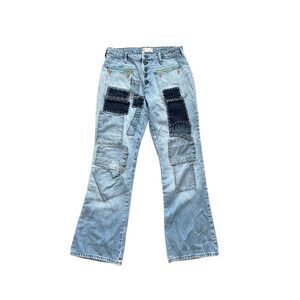 Free People Patchwork Wide-Leg Jeans – Size 29R